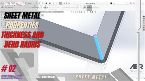 solidworks sheet metal properties chart